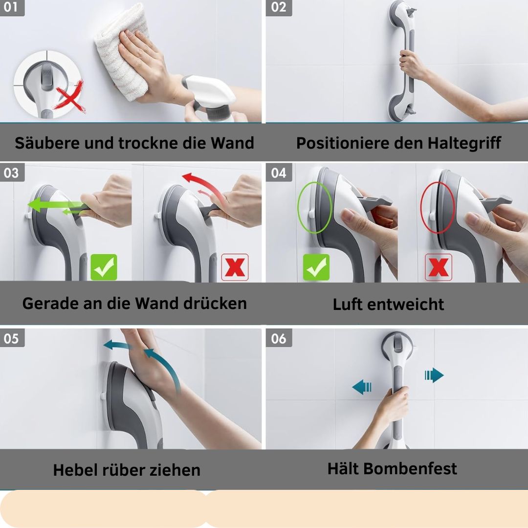 Bleib mobil - Haltegriff mit Saugnäpfen